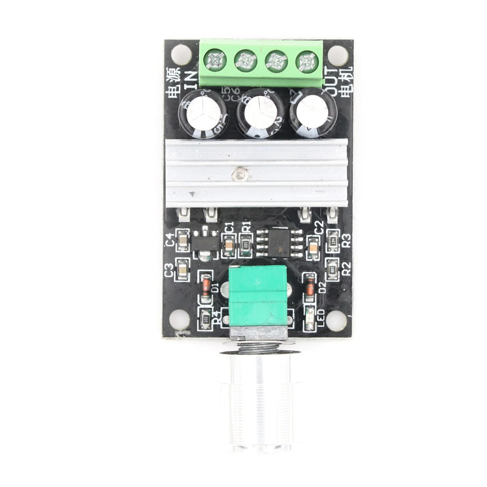 1 Pcs Adjustable Variable Speed Control With Potentiometer Switch DC 6V 12V 24V 28VDC 3A 80W PWM Motor Speed Controller