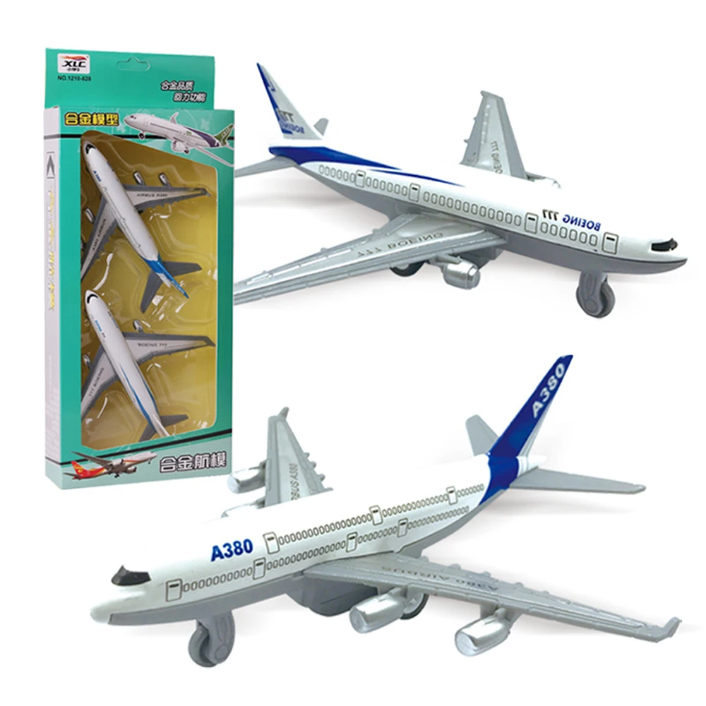 ##BUY 2pcs Set Pull Back Plane Toys for Kids Alloy Airplanes Model Outdoor Game for Kids Boys Aircraft Birthday Gift for Children