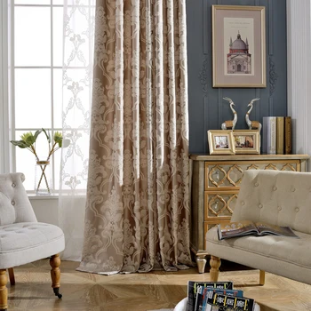 

Budloom european style purple jacquard curtains for bedroom luxury curtains for living room golden floral window drapes