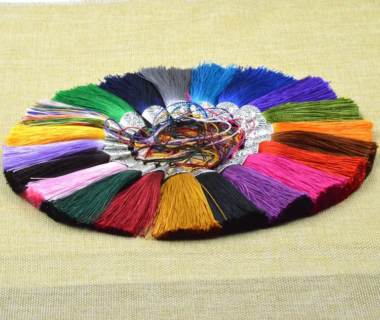 

Tibetan silver fish mouth vertical crease resistant polyester metal cap tassel ears of DIY, fine handmade Christmas ornaments ha
