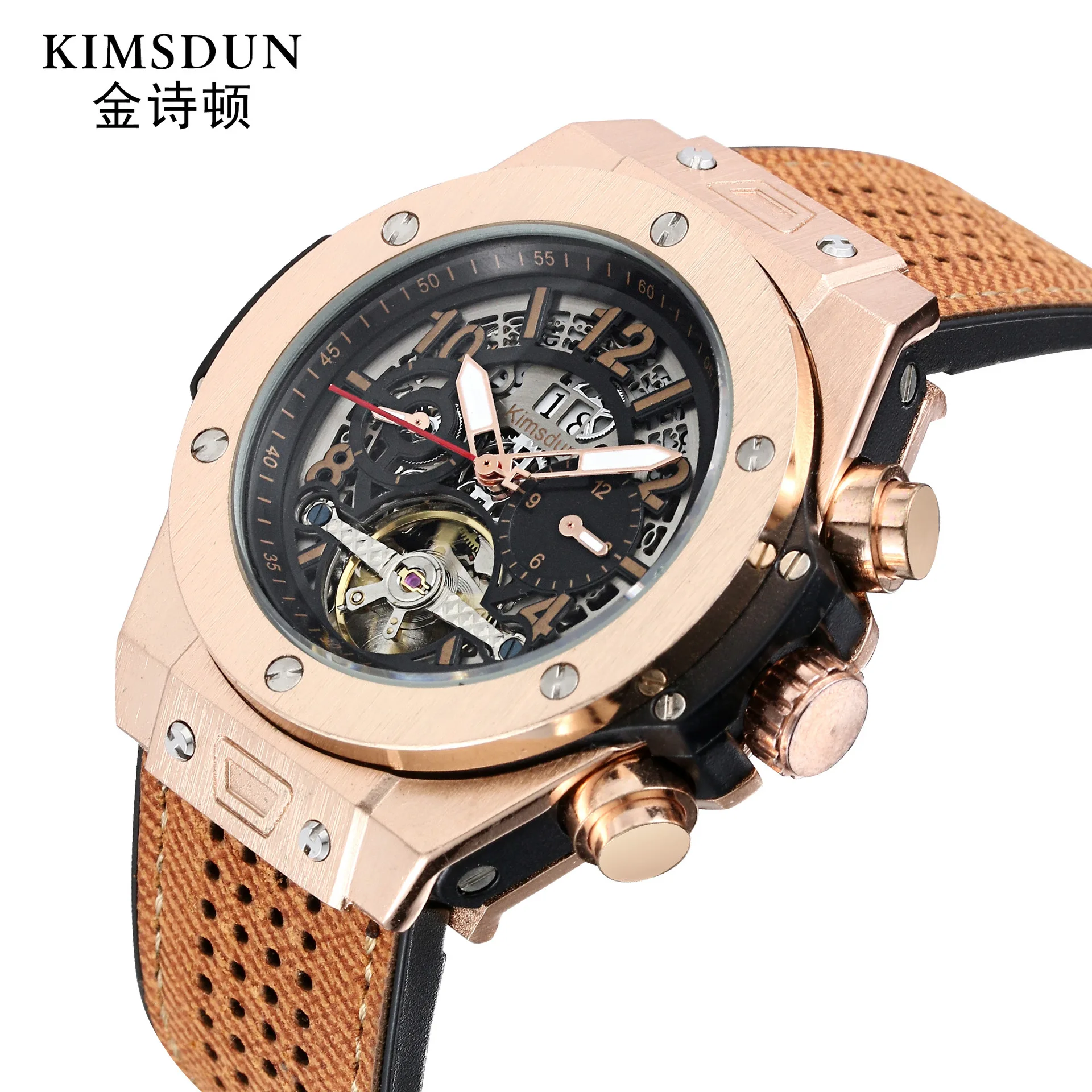 

2019 Fashion luxury men's full automatic mechanical epidermis with Tuo flywheel waterproof night light men's watch