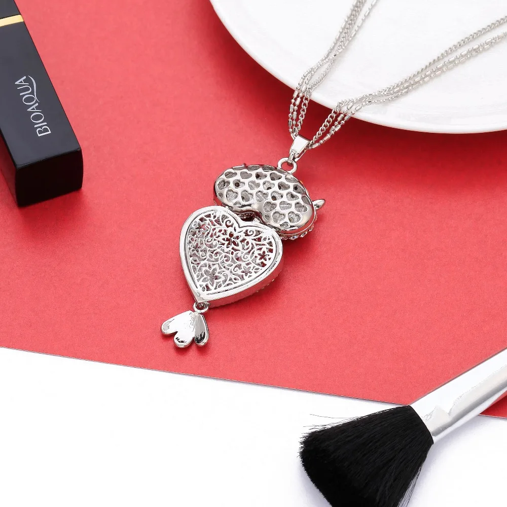 Женское длинное ожерелье с подвеской в вечерние совы|heart pendant necklace|necklaces for womenpendant