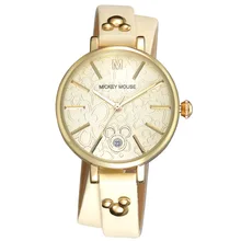 woman watches luxury gold Disney Mickey Mouse womens clocks leather quarter 30m waterproof female wristwatch top brand original