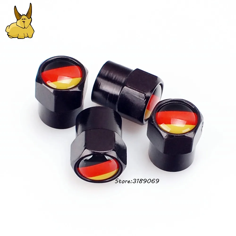 1set/4pcs Car Tire Valves Caps Stem Air Cover German Flag For Toyota