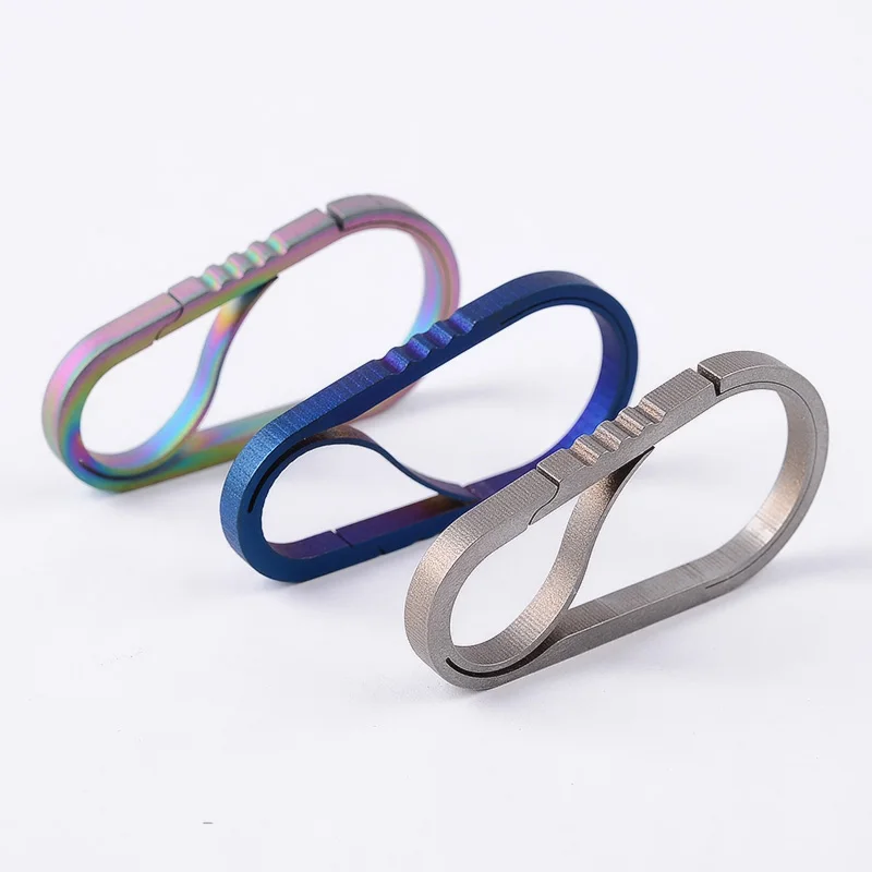 TOP!-Tc4 Titanium Alloy Edc Anti-Lost Key Chain Hook Hanging Keychain Tools Outdoor Camping Carabiner Keyring Hang Waist Car K