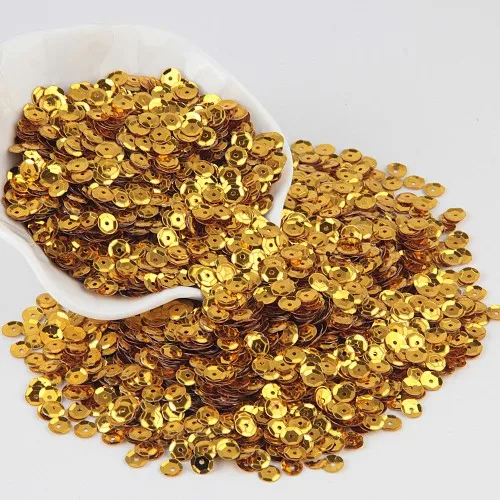 dark gold Блестки 4 мм 6 мм круглая чашка Свободные круглые Блестки поливинилхлоридные блестки пайетки ремесла для шитье украшения DIY аксессуары для одежды 20 г - Цвет: dark gold
