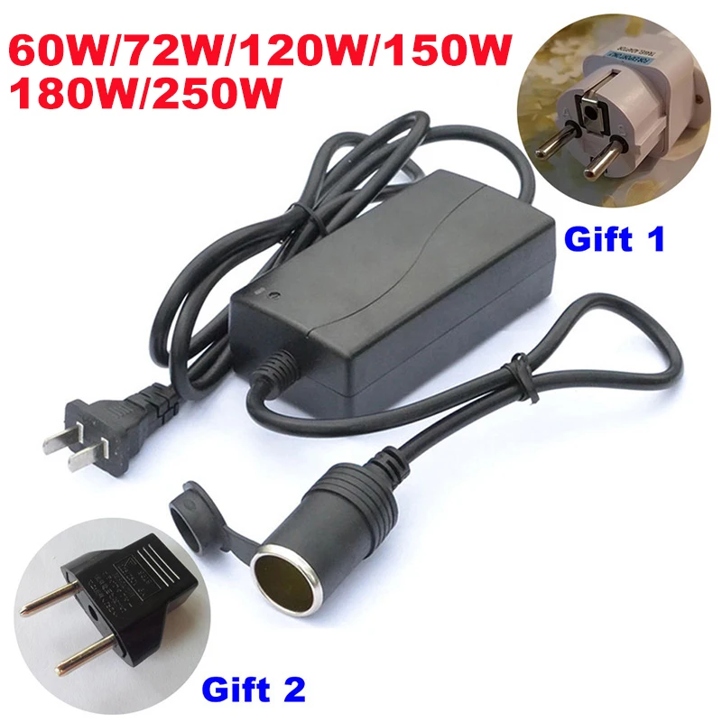 

60W 72W 120W 150W 180W 250W Power Adapter for Automotive Car Auto Cigarette Lighter Socket AC/DC Power Supply Converter Inverter