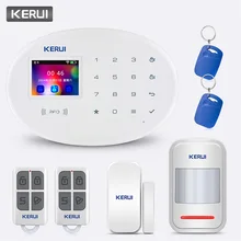 KERUI 2,4 дюймов Сенсорная панель приложение управление RFID карта 433 МГц W20 wifi GSM домашняя система охранной сигнализации беспроводной умный Комплект охранной сигнализации