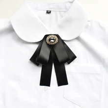 Для взрослых унисекс Для женщин Для мужчин свадебные вырезом воротника рубашки галстук-бабочка Винтаж со стразами ленточка с бантиками