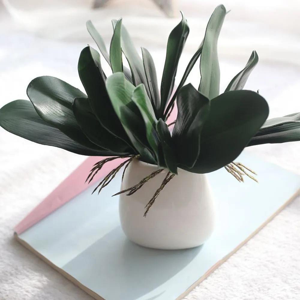 

Artificial Fake Leaf Phalaenopsis Simulation Leaves Wedding Party Home office coffee house Living Room Decor Dropshipping 2019