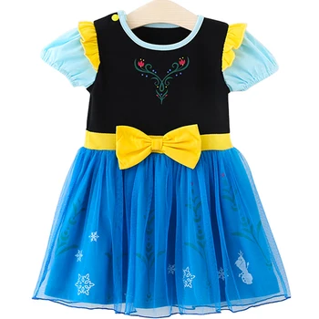 

Summer Girls Elsa Princess Dress Baby Kid Clothes Princess Anna Elsa costume Snow Queen Cosplay Costume Party Children Clothing