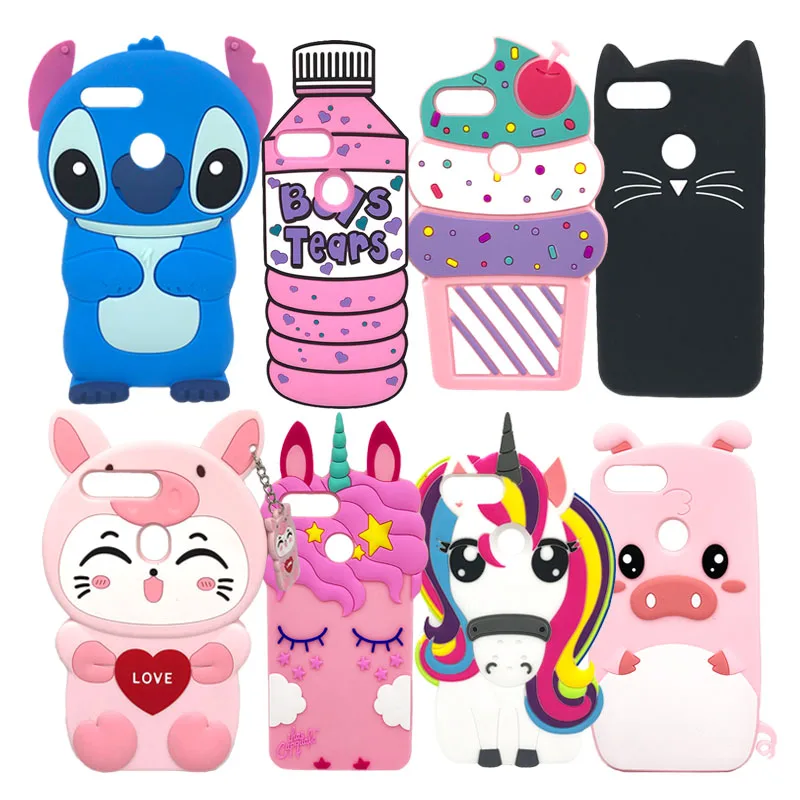 

Honor 7C Pro Case 5.99 inch 3D Silicon Cat Unicorn Stitch Cupcake Cartoon Soft Phone Back Cover For Huawei Y7 2018 Y7 Prime 2018