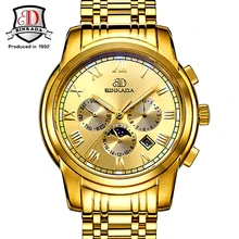 Large Dial Mechanical Watch Date Display Famous Top Brand Gold Royal Men Automatic Watches 2017 Erkek
