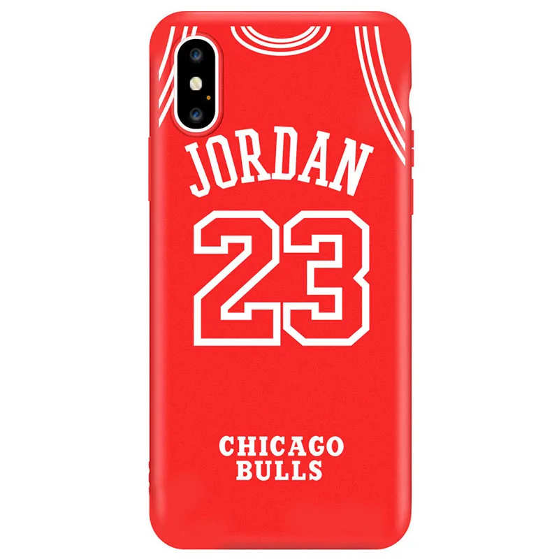 

JAMULAR Bulls Number 23 Jordan Phone Case For iPhone X XS MAX XR 6 6s 8 Plus Sports Matte Soft Back Cover For iPhone 7 Red Coque