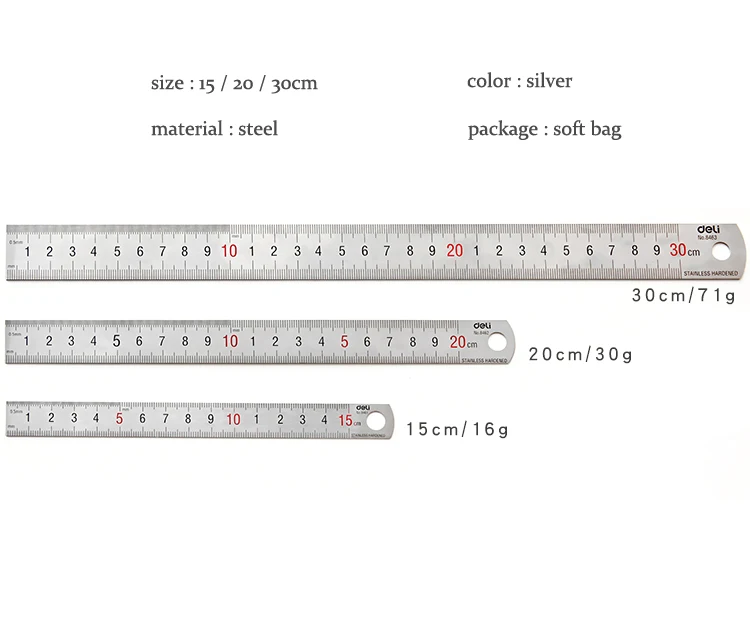SIXONE 1 Pc Серебряный 15/20/30 см Высокое качество Сталь металлической линейки функциональные сопоставление Toolschool офис предоставляет