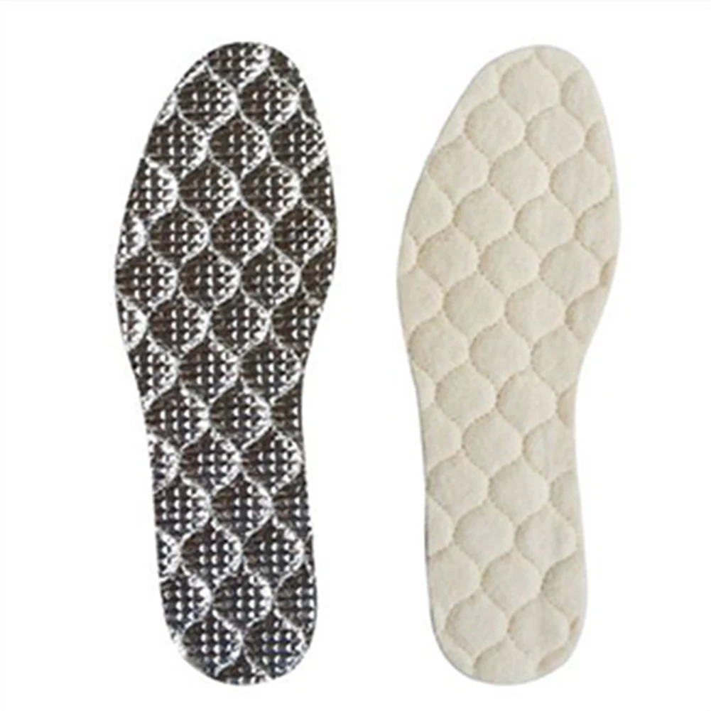 

Winter Artificial Wool Warm Shoe Pad Shoes Insoles Unisex Shoe Pad for Snow Boots Shoes Aluminum Film Warm Insole