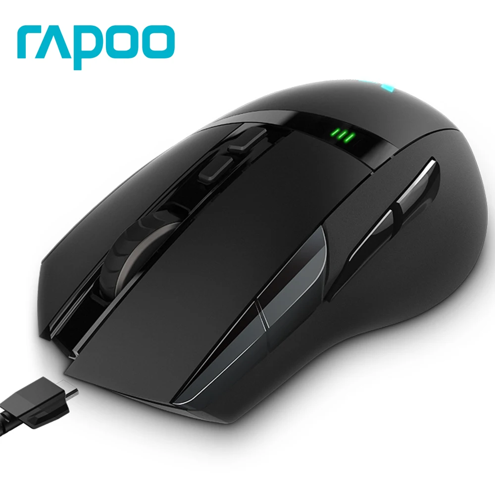 

Rapoo VT350 Rechargeable Wireless/Wired Modes Gaming Mouse 11 Programmable Buttons RGB Lighting PMW3325 Engine For PUBG LOL FPS