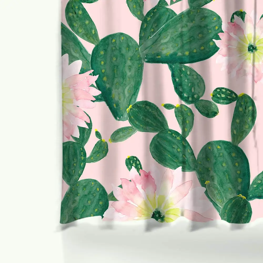 Тропический кактус занавеска для душа Водонепроницаемый полиэстер ткань для ванной занавеска и коврик для ванной комнаты украшения 12 крючков