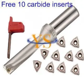 

New 1pcs WC C25-D19-3D-57L U Drill +10pcs WCMX030208 ACZ330 carbide inserts indexable drill bit tool