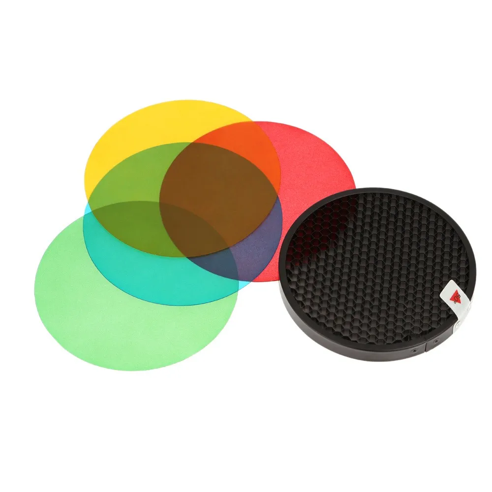 Godox-AD-S11-4-Colors-Filter-Gel-Pack-Honeycomb-Grid-Cover-Reflector-Kit-for-Witstro-Flash (2)