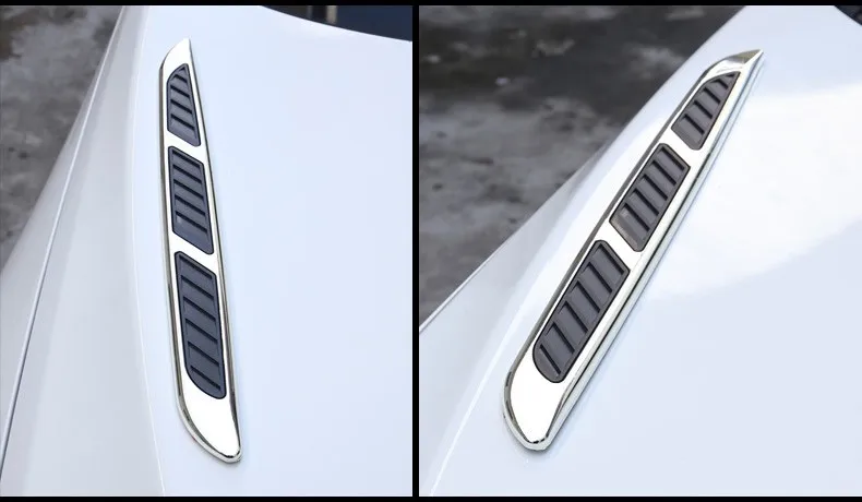 Shark Gill автомобильный Стайлинг 3D Вентиляционное крыло с воздушным потоком хромированная металлическая наклейка Наклейка для украшения автомобиля
