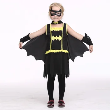 

2017 New Girl Batman Dress Costume Halloween Costume Kids Stage & Dance Wear Toddler Party Cosplay Short Sleeve Skirt