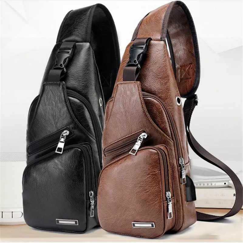 أزياء الرجال حقيبة صدر للرجال السفر ذهابا حزمة الرجال Crossbody أكياس حقيبة ساعي بو حقائب كتف قطري USB حزمة أزياء الرجال حقيبة صدر للرجال السفر ذهابا حزمة الرجال Crossbody أكياس حقيبة ساعي بو حقائب كتف قطري USB حزمة