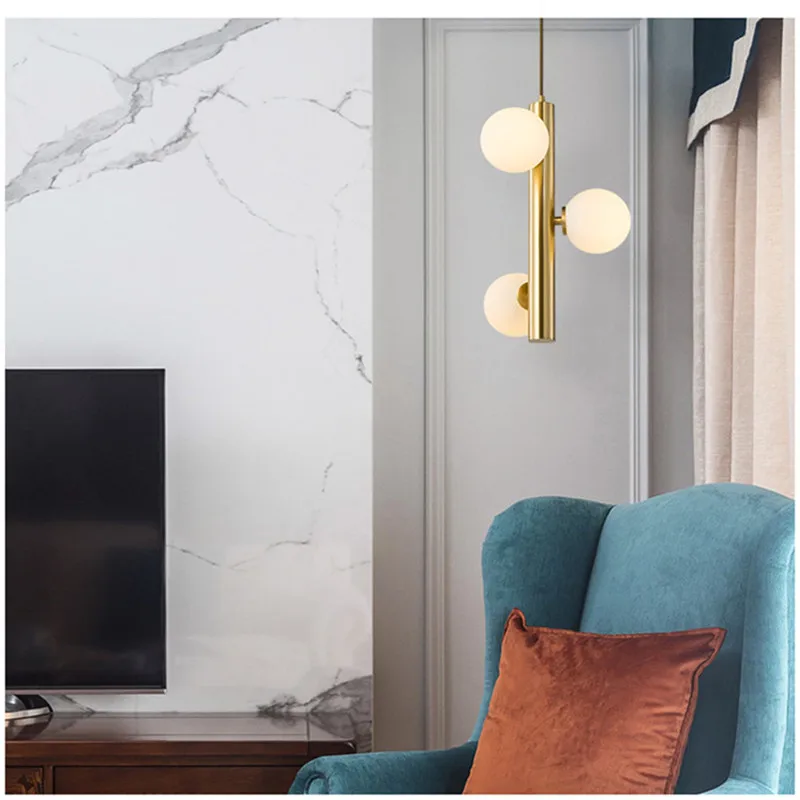 

Nordic Loft Art Golden Pendant Lights Modern Molecular Living Room Hotel Room Bedside Dinner Led Light Fixtures Free Shipping