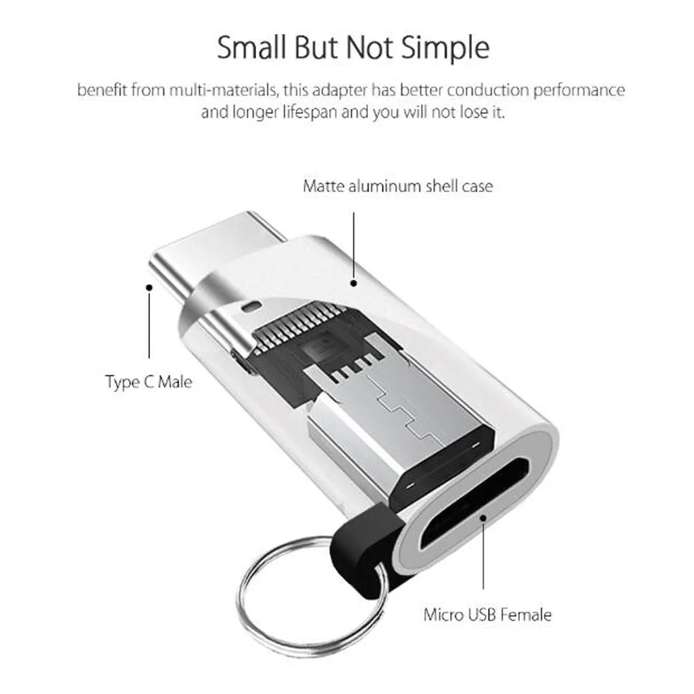 Адаптер USB 3 1 Type C OTG переходник с Micro Мама на папа конвертер для Samsung Galaxy Note 8 S8 Plus/A5/A7