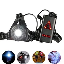 Уличный спортивный безопасный светильник для бега s светодиодный Предупреждение ночного бега зарядка через usb нагрудный светильник с регулируемой лентой мигающий светильник
