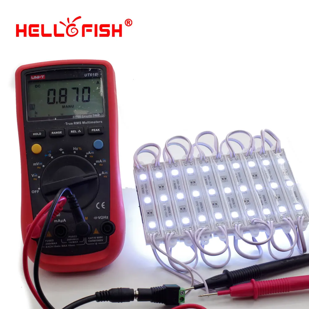 Hello Fish 100 шт. DC12V 5050 3 светодиодный модуль зеленый/красный/синий/белый/теплый белый IP65 водонепроницаемый