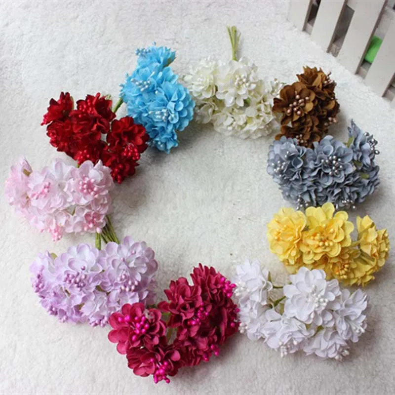 60PCS,High Quality Small Fabric Chrysanthemum,Artificial Silk Gerbera Daisies Bouquet,Hair