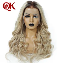 QueenKing hair Front Lace 180% Density Lemi Balayage Ombre Color Wig T4/27/613 Brazilian Remy hair Honey Blonde LemyBeauty