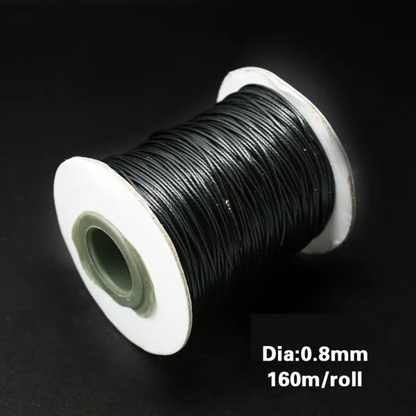 80 м 0,8 мм хлопковые шнуры Бисероплетение провода восковый шнур, веревка ремень ювелирных изделий для изготовления ювелирных изделий браслет ожерелье DIY - Цвет: Black
