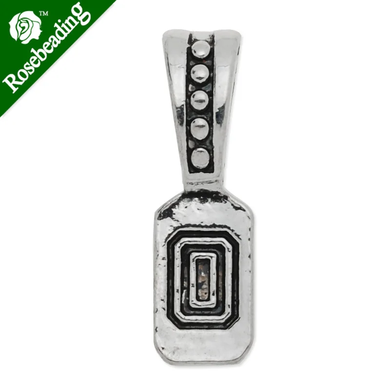 

6x20mm Vintage Art Bails,Match Glue On Pendant Bails for Jewelry,Zinc Alloy Filled,Antique silver plated,50pcs/lot-C4568