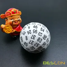 Bescon многогранные кости 100 сторон кости, D100 штампы, 100 сторонний кубик, D100 игровые кубики, 100 сторонний кубик белого цвета