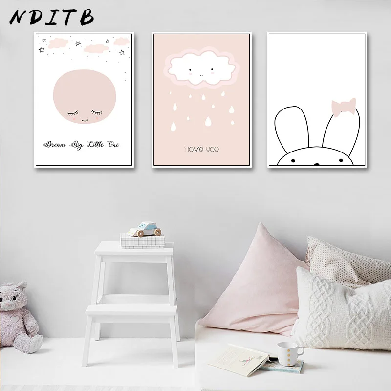 NDITB мультфильм холст картина постер Детские цитаты настенные