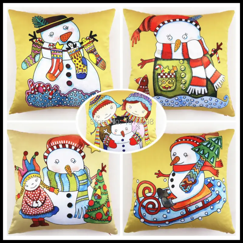 

Free shipping 190 types pattern Christmas Style 40/45/50/55/60cm Peach Skin Satin Digital Print Cushion Cover PPSDPC-C-15-19