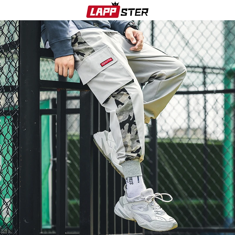 

LAPPSTER Man Japanese Streetwear Joggers Camo Pants 2020 Men Hip Hop Camouflage Color Block Harajuku Track Pants Sweatpants 5XL