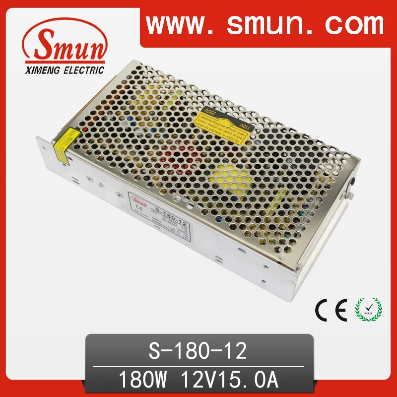 Single Output 12V Power Supply Unit 15A 180W Switching Power Supply LED Driver SMPS For LED Strip Lamp CNC Motor CCTV Display