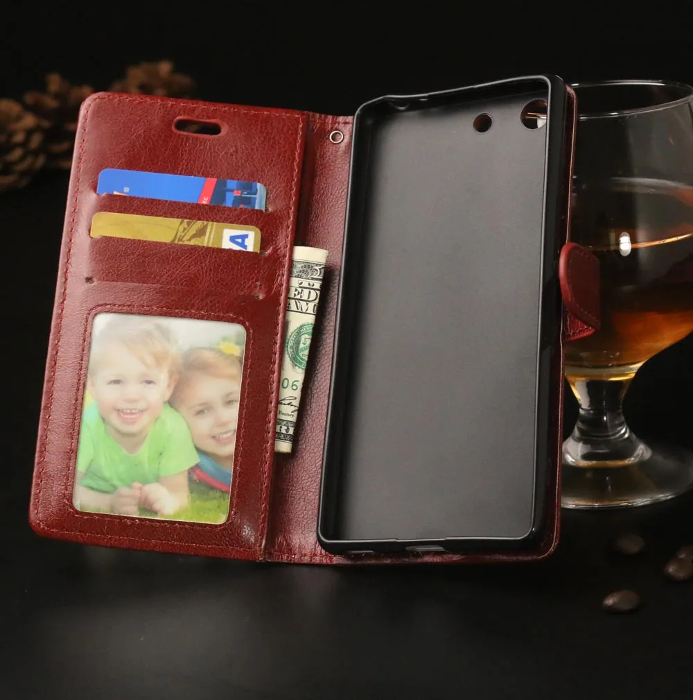 Чехол из искусственной кожи чехол кошелек для Sony M5 чехлы с держателем карт Xperia E5603