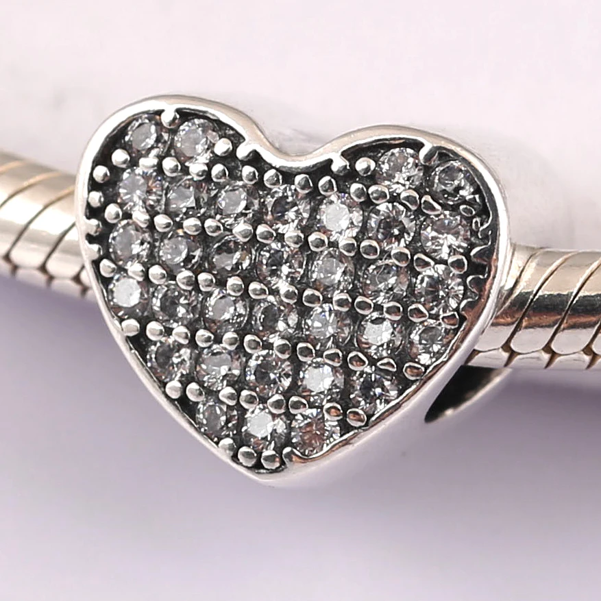 Fashion Real 925 Sterling Silver heart Forever Friends Beads Charms Fit Original Pandora