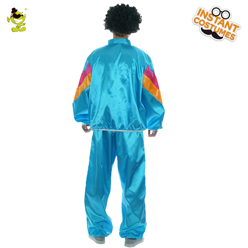 Hippie Costume Shell Suit Party Fancy Dress Up Purim Cosplay Hippy Outfits Halloween Role Play 80's Clothing for Men and Women cosplay costume