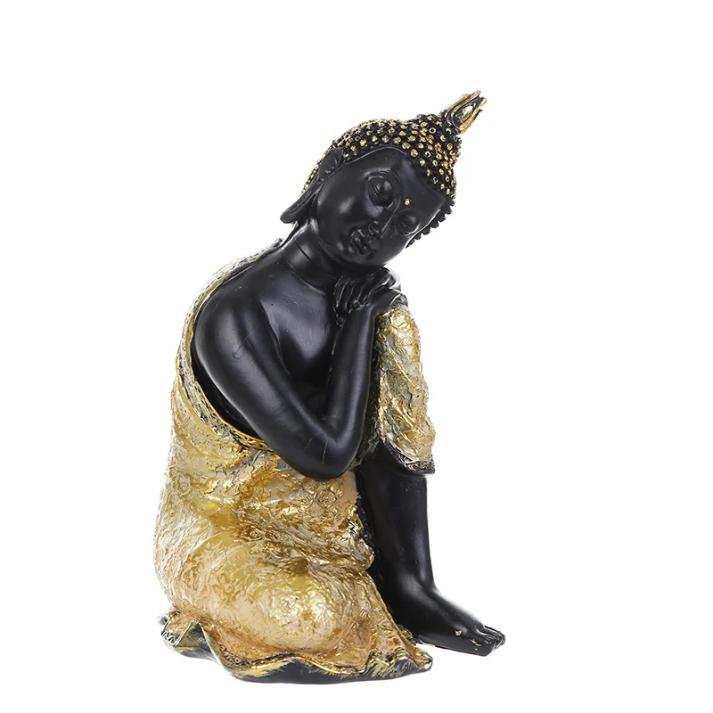 VILEAD 5 estilos de resina Tailandia estatua de Buda Fengshui India escultura de budismo religioso Buda negro hindú figurillas decoración del hogar