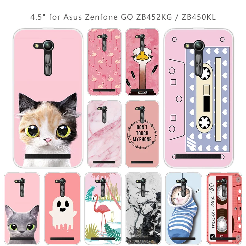Soft TPU For Asus Zenfone GO 2nd Gen ZB452KG ASUS_X014D ZB450KL Phone Cases 4.5 inch Pink Cover Clear Silicone Coque Bag |