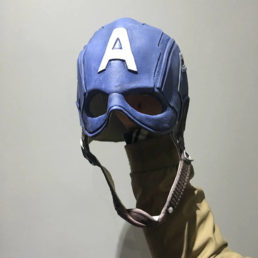 Маска Капитана Америки для косплея, латексная маска для взрослых, костюм для Хэллоуина, реквизит, шлем