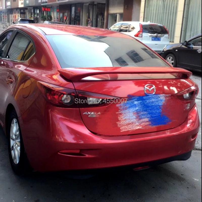 Для Mazda 3 Axela спойлер- 4 Двери Седан украшение в виде хвостового крыла светодиодный светильник ABS пластик задний багажник спойлер для Mazda 3 Axela