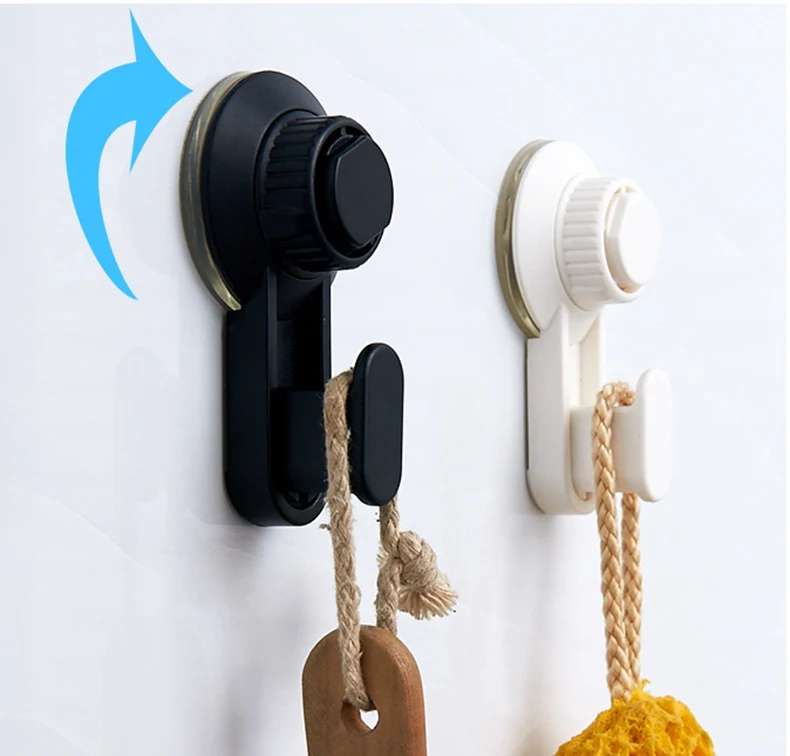 KLX Quality Vacuum Sucker hook Punch free Bathroom towel hook shelf Kitchen hanging hooks home wall storage Give magic sticker