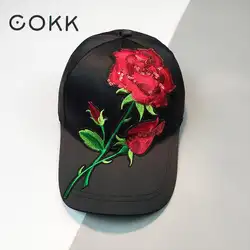 Cokk Для женщин Кепки красной розы Лето Snapback папа шляпа для Для мужчин Для женщин унисекс китайский Стиль Бейсбол Кепки женский Защита от