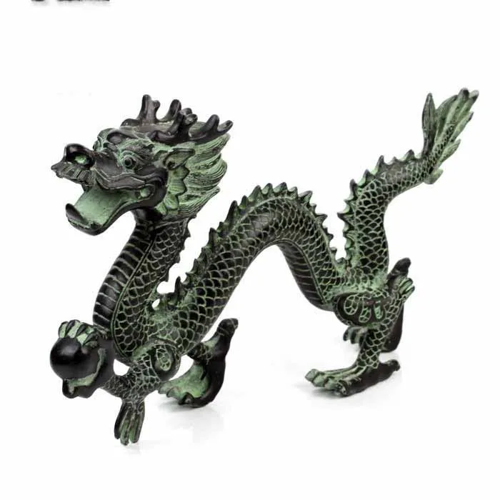 Günstige Feng Shui bronze drachen fang perlen ornamente glück hause handwerk dekorative kunst